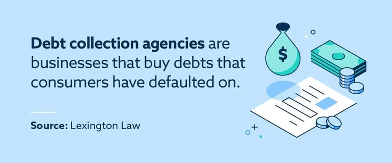 infographic debt collection agencies are businesses that buy defaulted consumer debt